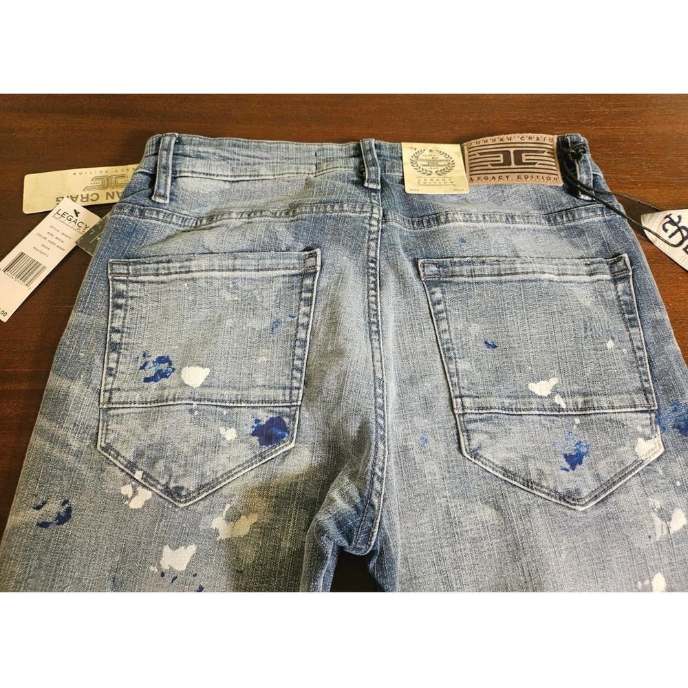 Jordan Craig Sean Jeans Mens 30x32 Aged Wash Distressed Paint Splatter JM3470